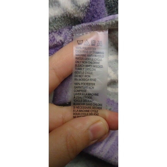 Allison Daley Fleece Full Zip Sweatshirt Purple Gray Print Womens Size Large - Picture 5 of 9